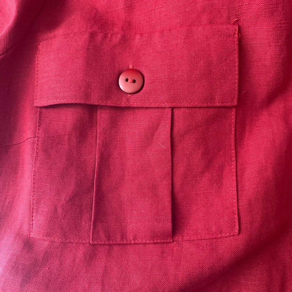 Lennie New York LNY red Linen blend Dress women sz 12 - Picture 7 of 7